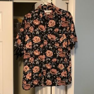 Urban Outfitters Flower Rayon Shirt, Size L